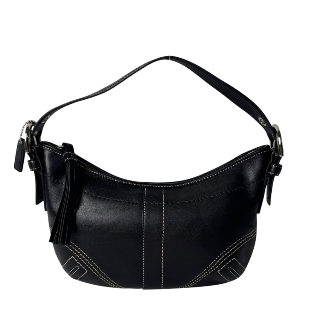 Coach Half Moon One-Shoulder Bag 8A01 Black Women's: --- Catalog ---Category: SizeSize (HxWxD): 15cm x 23cm x 3cm / 5.9'' x 9.05'' x 1.18''Category: DesignType: Handbag, Shoulder bagColor: BlackGender: WomenMaterial: Leather Category: GeneralBrand: Coac