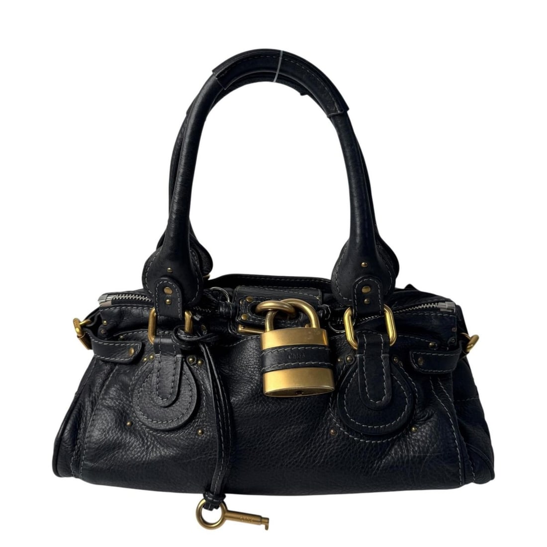 Chloé Chloe Paddington handbag with padlock, black leather, for women.: --- Catalog ---Category: SizeSize (HxWxD): 17cm x 35.5cm x 20cm / 6.69'' x 13.97'' x 7.87''Category: DesignType: HandbagColor: BlackGender: WomenMaterial: Leather Category: GeneralBrand: Chloé--- Ite