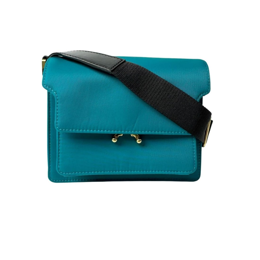 Marni Trunk Nylon Shoulder Bag, Icon Crossbody Bag for Women: --- Catalog ---Category: SizeSize (HxWxD): 13cm x 15.5cm x 9.5cm / 5.11'' x 6.1'' x 3.74''Category: DesignType: Shoulder bagColor: Blue, GreenGender: WomenMaterial: Nylon Category: GeneralBrand: Marni