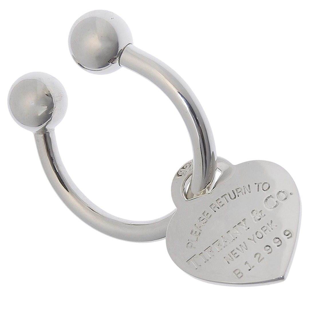 Tiffany & Co. Return to Heart Tag Keychain Keyring, Sterling Silver 925, Unisex (1 of 11)