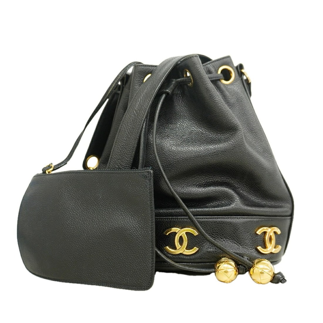 Chanel Triple Coco Caviar Leather Shoulder Bag, Black, for Women: --- Catalog ---Category: SizeSize (HxWxD): 24cm x 20.5cm x 15cm / 9.44'' x 8.07'' x 5.9''Category: DesignType: Shoulder bagColor: BlackGender: WomenMaterial: Grained Calfskin Hardware Color: GoldCateg