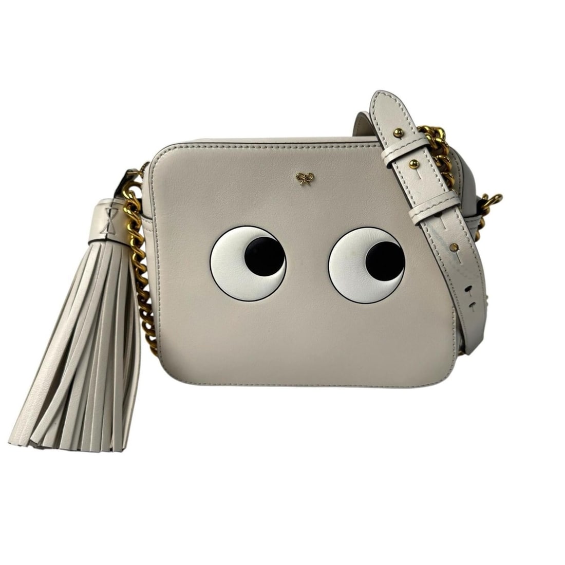 Anya Hindmarch Eyes Chain Shoulder Bag, Crossbody Bag for Women: --- Catalog ---Category: SizeSize (HxWxD): 15cm x 17cm x 7cm / 5.9'' x 6.69'' x 2.75''Category: DesignType: Shoulder bagColor: IvoryGender: WomenMaterial: Leather Category: GeneralBrand: Anya Hindmarc