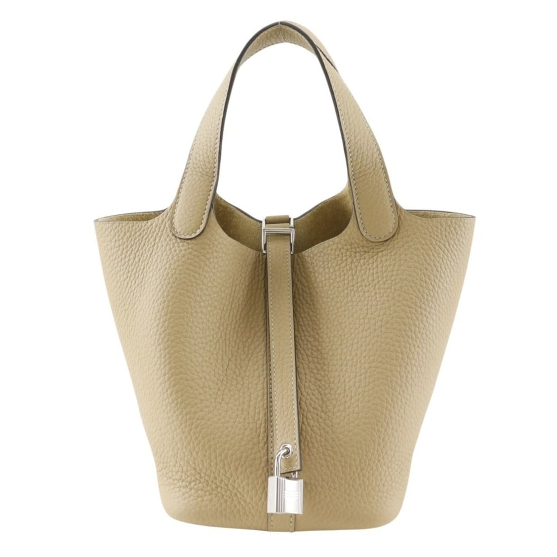Hermes Picotin Lock 18 PM Handbag, Taurillon Clemence Leather, Trench, 2025 Model, Beige, K-shaped: --- Catalog ---Category: SizeSize (HxWxD): 18cm x 18cm x 14cm / 7.08'' x 7.08'' x 5.51''Category: DesignType: HandbagColor: BeigeGender: WomenMaterial: Taurillon clemence leather Category: GeneralBran
