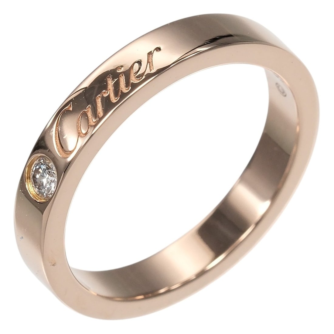 Cartier C de Engraved Ring, Size 7, 18K Pink Gold, Diamond, Approx. 3.39g: --- Catalog ---Category: SizeJP Size: 7US Size: 4Category: DesignType: Band ringColor: Pink goldGender: WomenMaterial: Pink gold (18K)Category: GeneralBrand: Cartier--- Item List ---Section: Condition