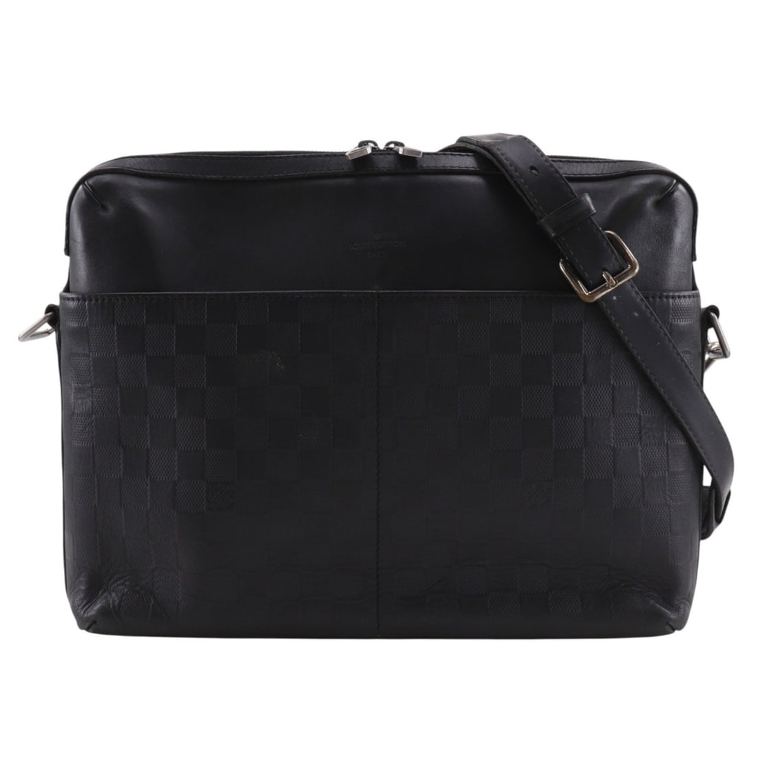 Louis Vuitton Calypso MM Shoulder Bag N41201 Damier Infini Onyx 2012 Black DU4102 Crossbody A4: --- Catalog ---Category: SizeSize (HxWxD): 28cm x 33cm x 8.5cm / 11.02'' x 12.99'' x 3.34''Category: DesignType: Shoulder bagColor: Black, Galle, OnyxGender: MenMaterial: Damier Infini Category: Gener
