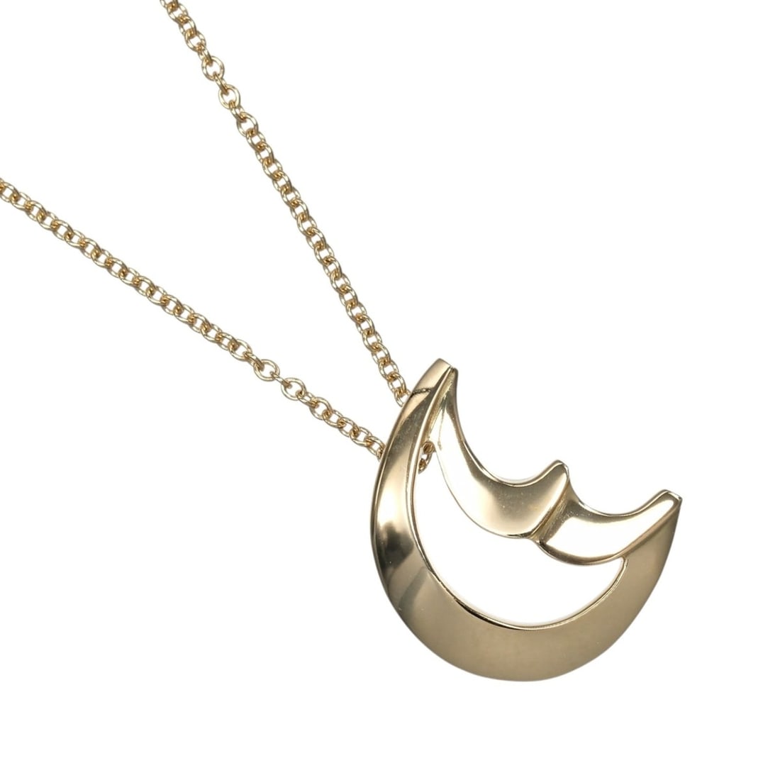 Tiffany & Co. Crescent Moon Necklace, 18K Yellow Gold, approx. 3.87g.: --- Catalog ---Category: SizePendant Size: 14.75mm x 12.24mm / 0.58'' x 0.48''Neck Circumference: 40 cm / 15.74''Category: DesignColor: Yellow goldGender: WomenMaterial: Yellow goldNecklace Type: Neck
