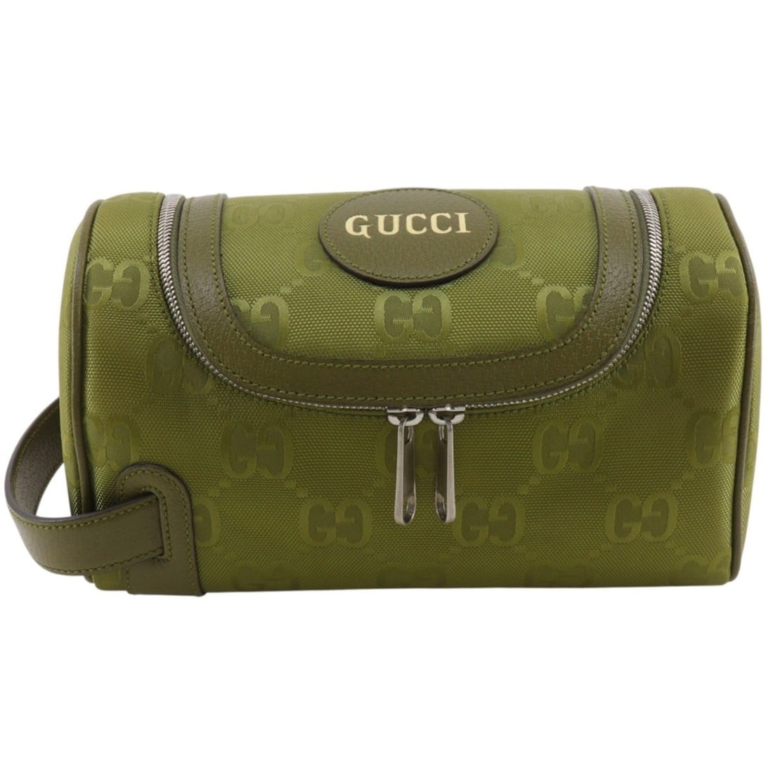 Gucci GUCCI Cosmetic Pouch Jumbo GG Handbag 739378 Canvas Green Double Zipper Unisex: --- Catalog ---Category: SizeSize (HxWxD): 14cm x 25cm x 13cm / 5.51'' x 9.84'' x 5.11''Category: DesignType: Handbag, PouchColor: GreenGender: Women,MenMaterial: GG canvas Category: GeneralMPN: 73937