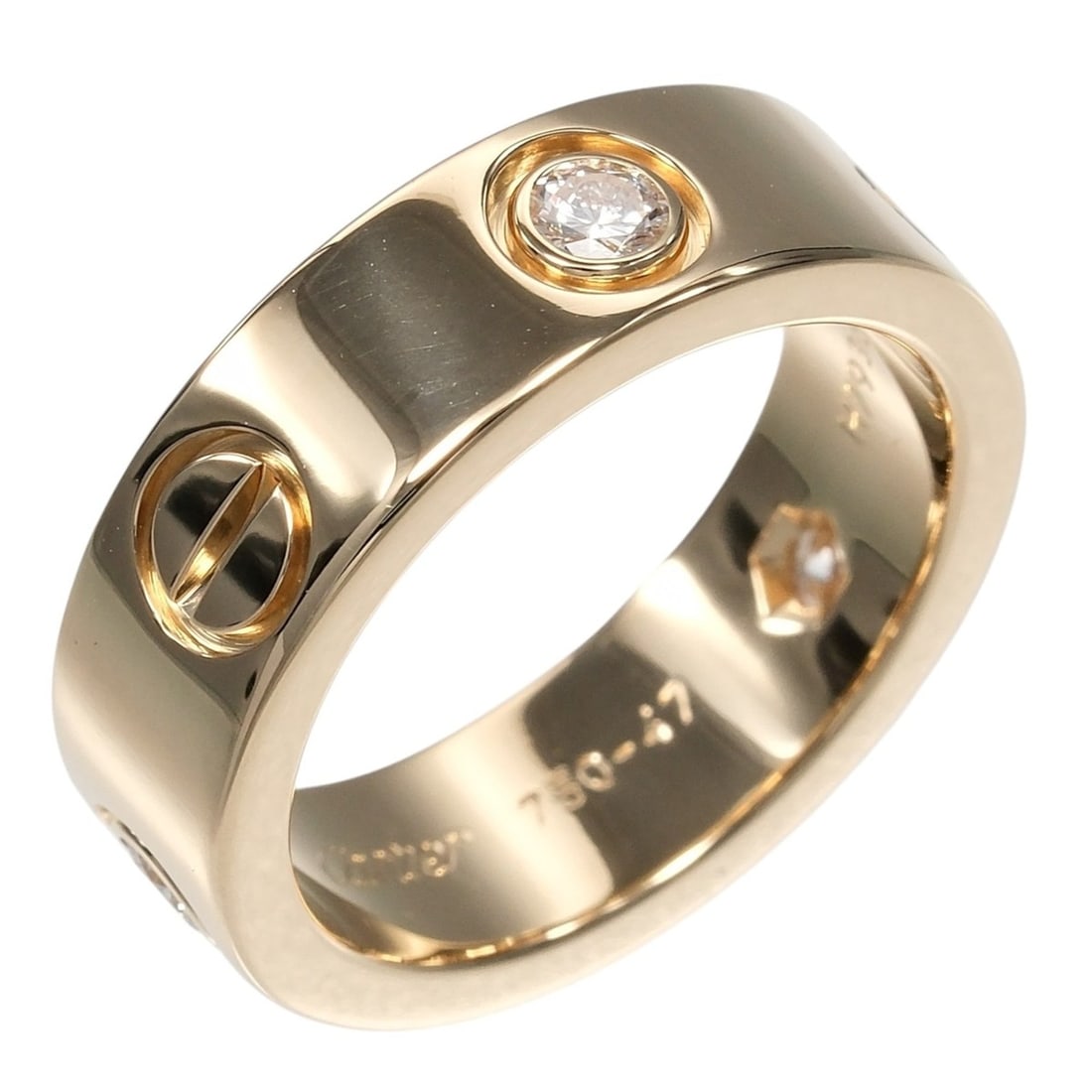 Cartier Love Classic Model Ring, Size 7, 18K Yellow Gold, 3 Diamonds, Approx. 7.84g, CARTIER: --- Catalog ---Category: SizeJP Size: 7US Size: 4Category: DesignType: Band ringColor: Yellow goldGender: WomenMaterial: Yellow goldCategory: GeneralBrand: Cartier--- Item List ---Section: ConditionRa