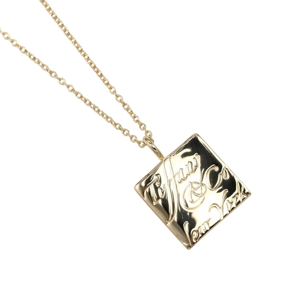 Tiffany Notes Square Necklace, 18K Yellow Gold, approx. 6.18g, TIFFANY&Co.: --- Catalog ---Category: SizePendant Size: 17mm x 12.61mm / 0.66'' x 0.49''Neck Circumference: 46 cm / 18.11''Category: DesignColor: Yellow goldGender: WomenMaterial: Yellow gold (18K)Necklace Type: N