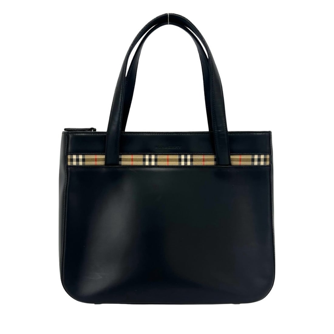 BURBERRY Logo Nova Check Pattern Leather Canvas Handbag Mini Tote Bag Black 23373: --- Catalog ---Category: SizeSize (HxWxD): 23cm x 27.5cm x 8cm / 9.05'' x 10.82'' x 3.14''Category: DesignType: Handbag, Tote bagColor: Beige, BlackGender: WomenMaterial: Leather , Canvas Category: Ge