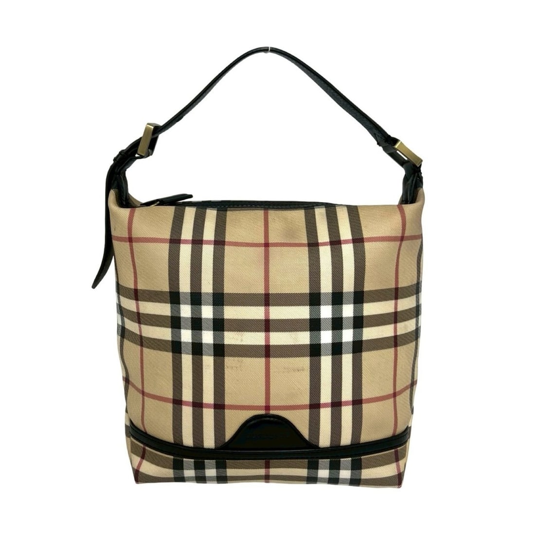BURBERRY Nova Check Logo Hardware Leather Handbag Tote Bag Beige Black 40782: --- Catalog ---Category: SizeSize (HxWxD): 22.5cm x 20cm x 10cm / 8.85'' x 7.87'' x 3.93''Category: DesignType: Handbag, Tote bagColor: Beige, BlackGender: WomenMaterial: Leather , PVC Category: Gener