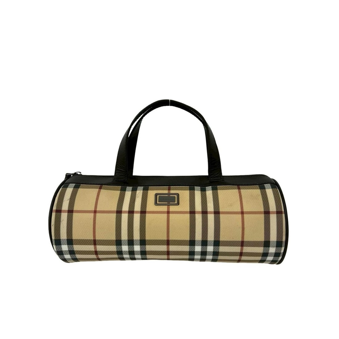 BURBERRY Nova Check Pattern Leather Handbag, Mini Boston Bag, Drum Beige/Brown, 26816: --- Catalog ---Category: SizeSize (HxWxD): 12.5cm x 31.5cm x 12.5cm / 4.92'' x 12.4'' x 4.92''Category: DesignType: Boston bag, HandbagColor: Beige, BrownGender: WomenMaterial: PVC , Leather Category: