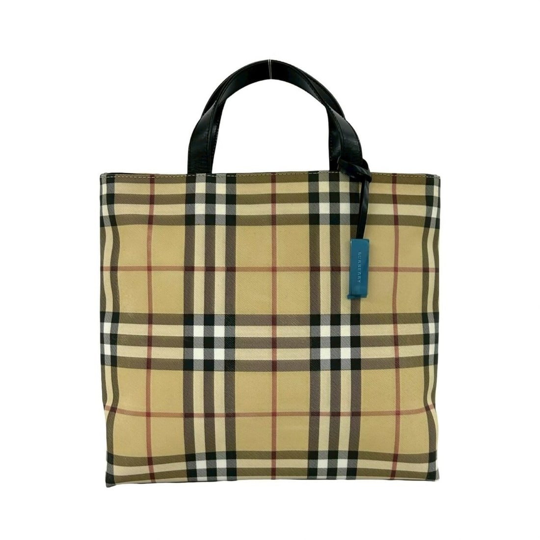 BURBERRY Nova Check Pattern Leather Handbag, Mini Tote Bag, Boston Beige/Black, 34050: --- Catalog ---Category: SizeSize (HxWxD): 27cm x 28.5cm x 10.5cm / 10.62'' x 11.22'' x 4.13''Category: DesignType: Boston bag, Handbag, Tote bagColor: Beige, BlackGender: WomenMaterial: PVC , Leather