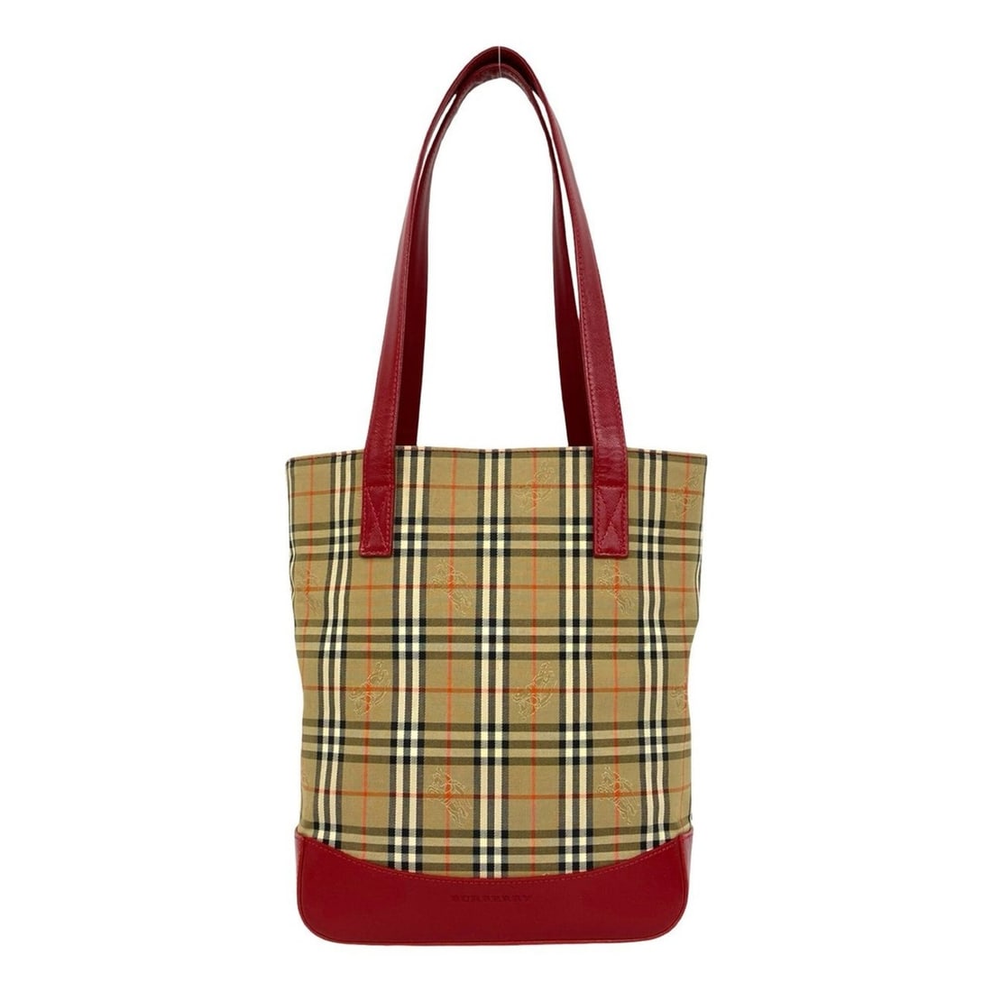 BURBERRY Nova Check Shadow Horse Canvas Leather Tote Bag Semi-Shoulder Beige 53334: --- Catalog ---Category: SizeSize (HxWxD): 29cm x 23cm x 10cm / 11.41'' x 9.05'' x 3.93''Category: DesignType: Shoulder bag, Tote bagColor: Beige, Red colorGender: WomenMaterial: Canvas , Leather Cate