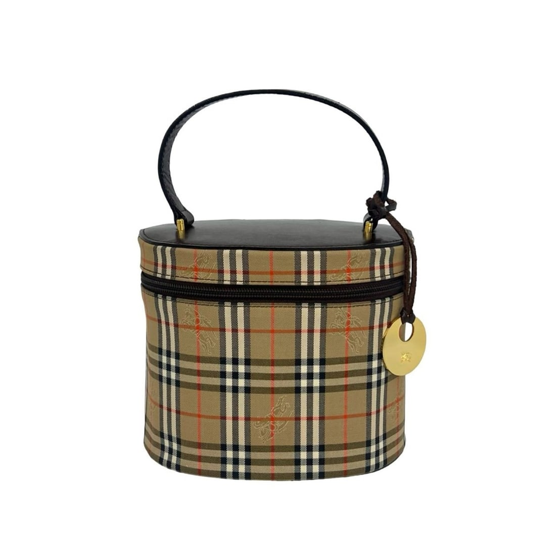 BURBERRY Vintage Nova Check Shadow Horse Logo Leather Canvas Handbag Brown 26196: --- Catalog ---Category: SizeSize (HxWxD): 16.5cm x 19.5cm x 12cm / 6.49'' x 7.67'' x 4.72''Category: DesignType: HandbagColor: Beige, BrownGender: WomenSeason: VintageMaterial: Leather , Canvas Categ