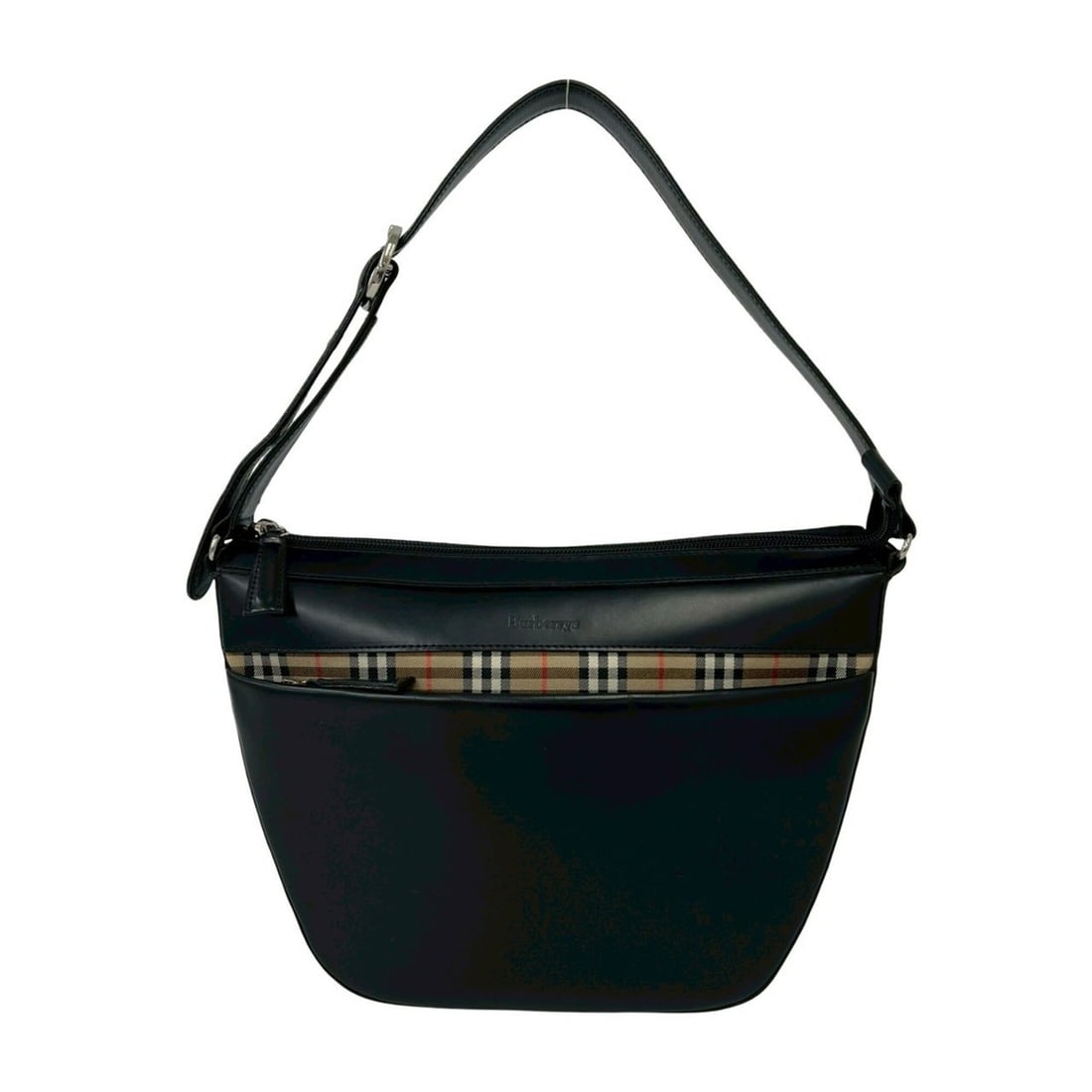 Burberrys Vintage Nova Check Pattern Leather Semi-One Shoulder Bag Tote Black 80334: --- Catalog ---Category: SizeSize (HxWxD): 21cm x 29cm x 9cm / 8.26'' x 11.41'' x 3.54''Category: DesignType: Shoulder bag, Tote bagColor: Beige, BlackGender: WomenMaterial: Leather Category: GeneralB