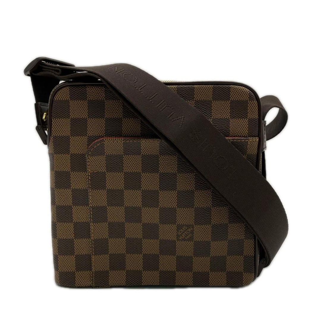 LOUIS VUITTON Damier Olaf PM N41442 Shoulder Bag Brown Beige Leather Men's: --- Catalog ---Category: SizeSize (HxWxD): 20cm x 19.5cm x 8.5cm / 7.87'' x 7.67'' x 3.34''Strap Length: 143cm / 56.29''Category: DesignType: Shoulder bagColor: Beige, BrownGender: MenClosure: ZipperM