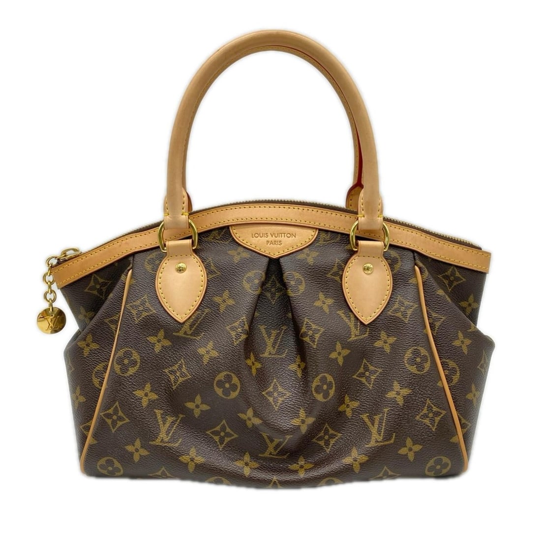 LOUIS VUITTON Monogram Tivoli PM M40143 Handbag Brown Beige Leather Women's: --- Catalog ---Category: SizeSize (HxWxD): 22cm x 35cm x 14cm / 8.66'' x 13.77'' x 5.51''Handle Length: 39cm / 15.35''Category: DesignType: HandbagColor: Beige, BrownGender: WomenClosure: ZipperMateri