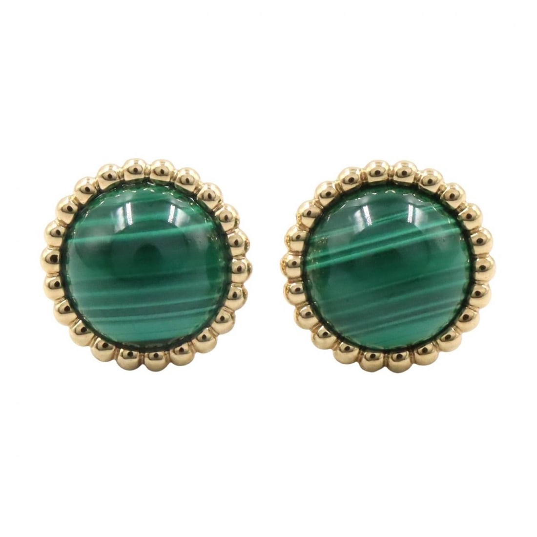 Van Cleef & Arpels Perlee Couleurs Malachite Earrings, 18K Yellow Gold, Gold/Green Tone, VCARP4DS00 (1 of 11)