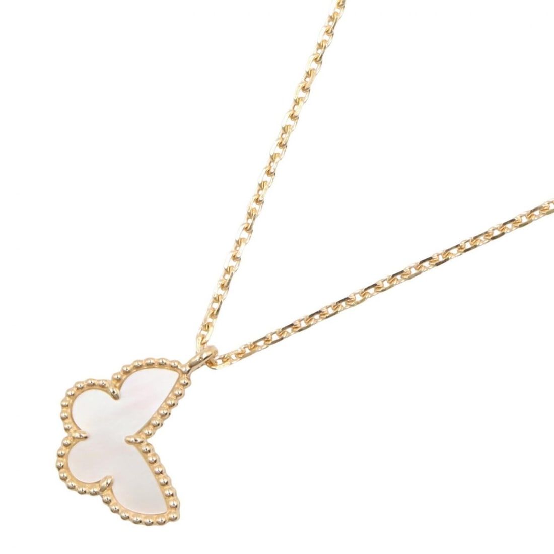 Van Cleef & Arpels Sweet Papillon Mother-of-Pearl Necklace, 18K (Yellow Gold), Mother-of-Pearl,: --- Catalog ---Category: SizePendant Size: 8mm x 10mm / 0.31'' x 0.39''Neck Circumference: 42.5 cm - 44.5 cm / 16.73'' - 17.51''Category: DesignColor: Gold, WhiteGender: WomenMaterial: Yellow gold (18