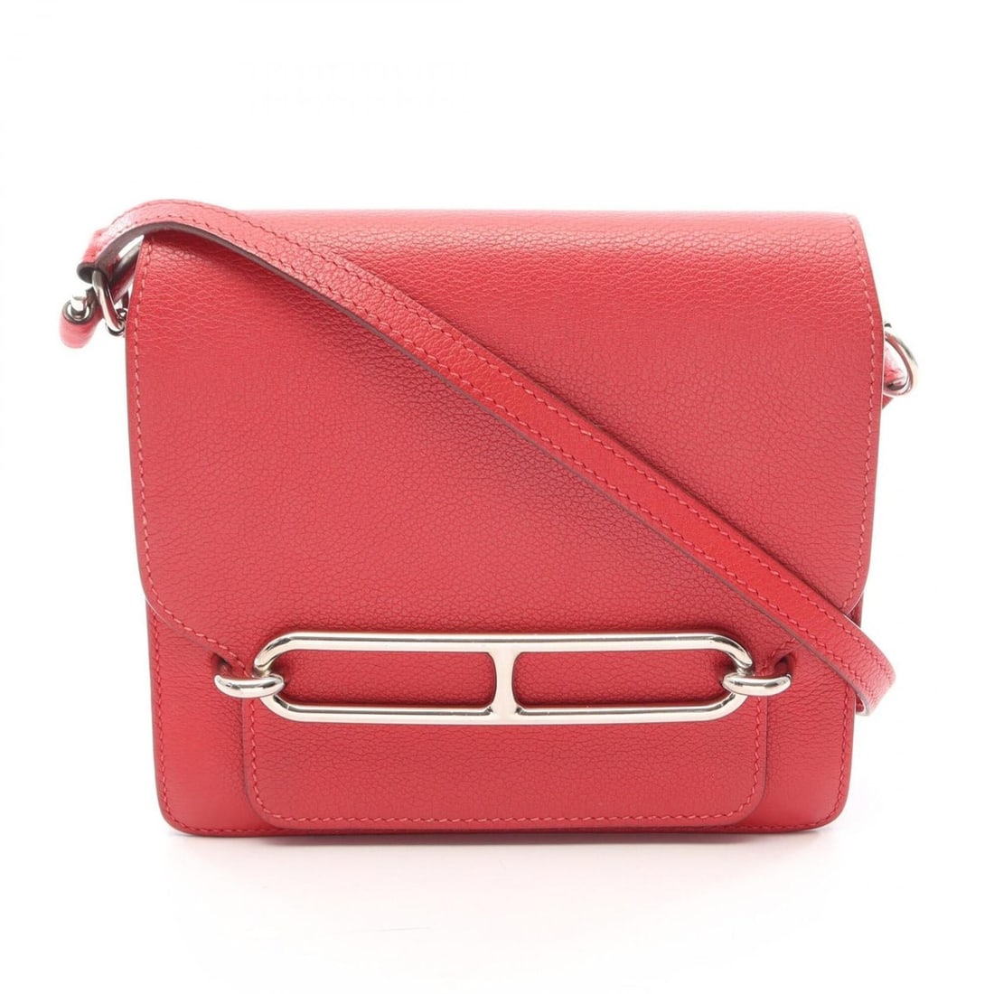 Hermes Sac Lauris Loulis Mini Rouge Garance Shoulder Bag Handbag Evercolor Women's Red (1 of 13)