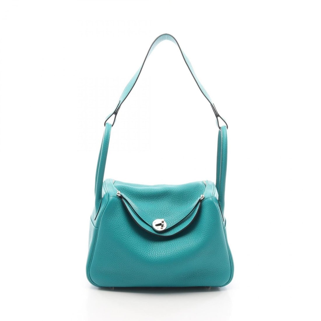 Hermes Lindy 26 Shoulder Bag/Handbag, Leather, Taurillon Clemence, Women's, Green, H073428CK: --- Catalog ---Category: SizeSize (HxWxD): 18cm x 26cm x 12.5cm / 7.08'' x 10.23'' x 4.92''Category: DesignType: Handbag, Shoulder bagColor: GreenGender: WomenMaterial: Taurillon clemence leather , Le