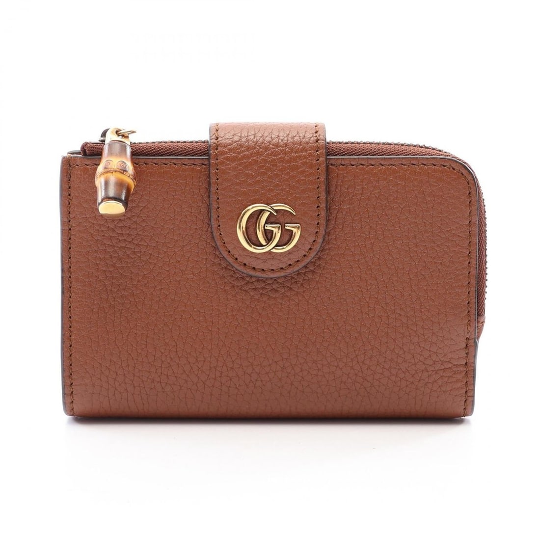 Gucci Bamboo Double G Medium Wallet, Bi-fold Leather, Women's, Brown, 739498: --- Catalog ---Category: SizeSize (HxWxD): 8.5cm x 13cm x 2.5cm / 3.34'' x 5.11'' x 0.98''Category: DesignType: Wallet (bi-fold)Color: BrownGender: WomenMaterial: Leather Category: GeneralMPN: 739498B