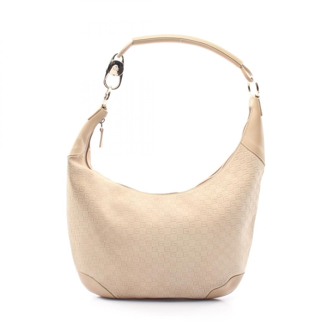 Gucci GUCCI G-pattern shoulder bag/handbag, suede leather, women's, beige, 001 4157: --- Catalog ---Category: SizeSize (HxWxD): 23cm x 28.5cm x 4cm / 9.05'' x 11.22'' x 1.57''Category: DesignType: Handbag, Shoulder bagColor: BeigeGender: WomenMaterial: Suede , Leather Category: Genera