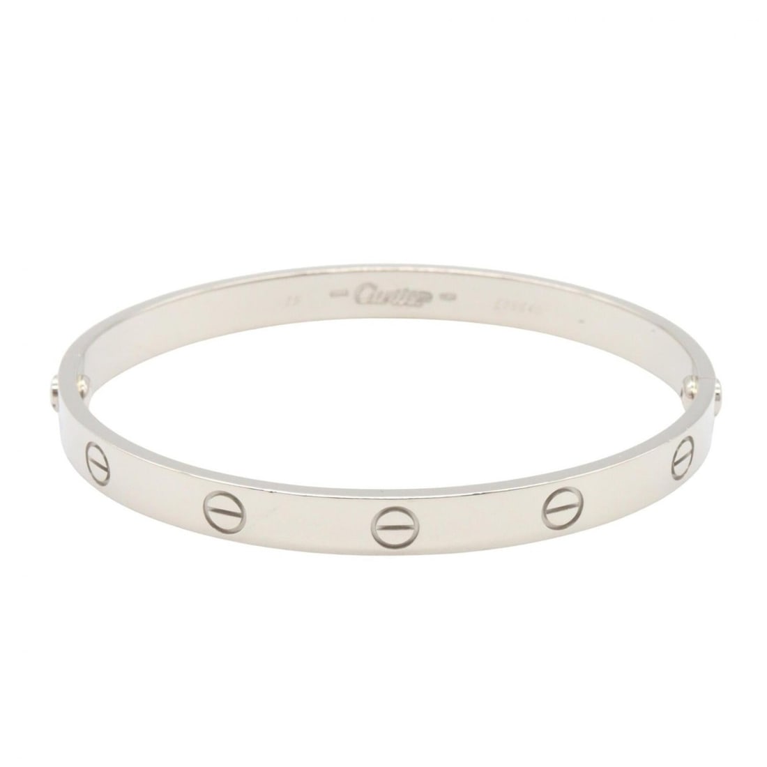 Cartier Love Bracelet, 18K White Gold (WG), Women's, Silver Tone, B6067600: --- Catalog ---Category: SizeLength: 17.5cm / 6.88''Category: DesignType: Charm braceletColor: SilverGender: WomenMaterial: White gold (18K)Category: GeneralMPN: B6067600Brand: Cartier--- Item List --