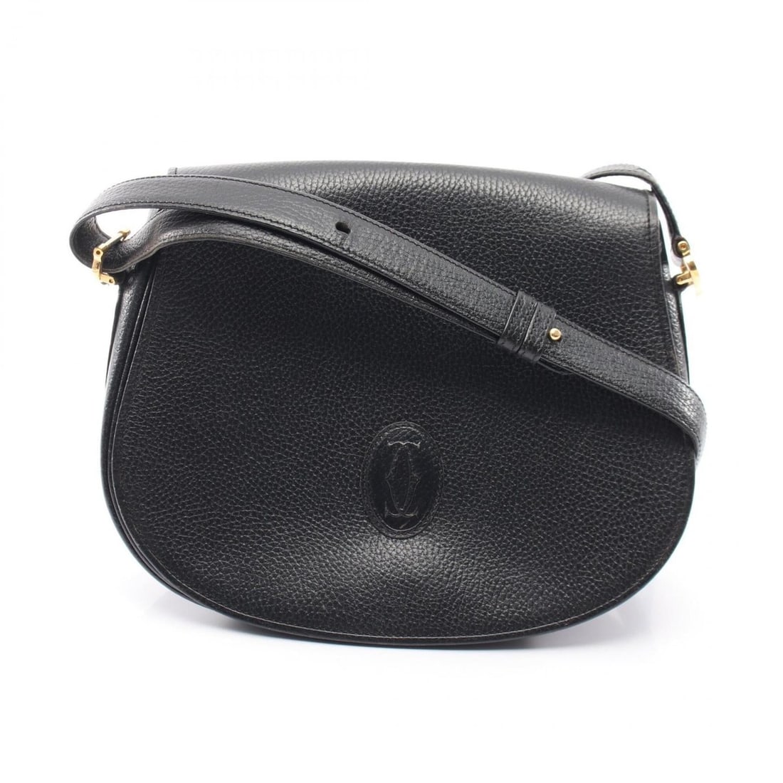 Cartier Must Line Shoulder Bag/Handbag, Leather, Women's, Black: --- Catalog ---Category: SizeSize (HxWxD): 22.5cm x 26cm x 6.5cm / 8.85'' x 10.23'' x 2.55''Category: DesignType: Handbag, Shoulder bagColor: BlackGender: WomenMaterial: Leather Category: GeneralBrand