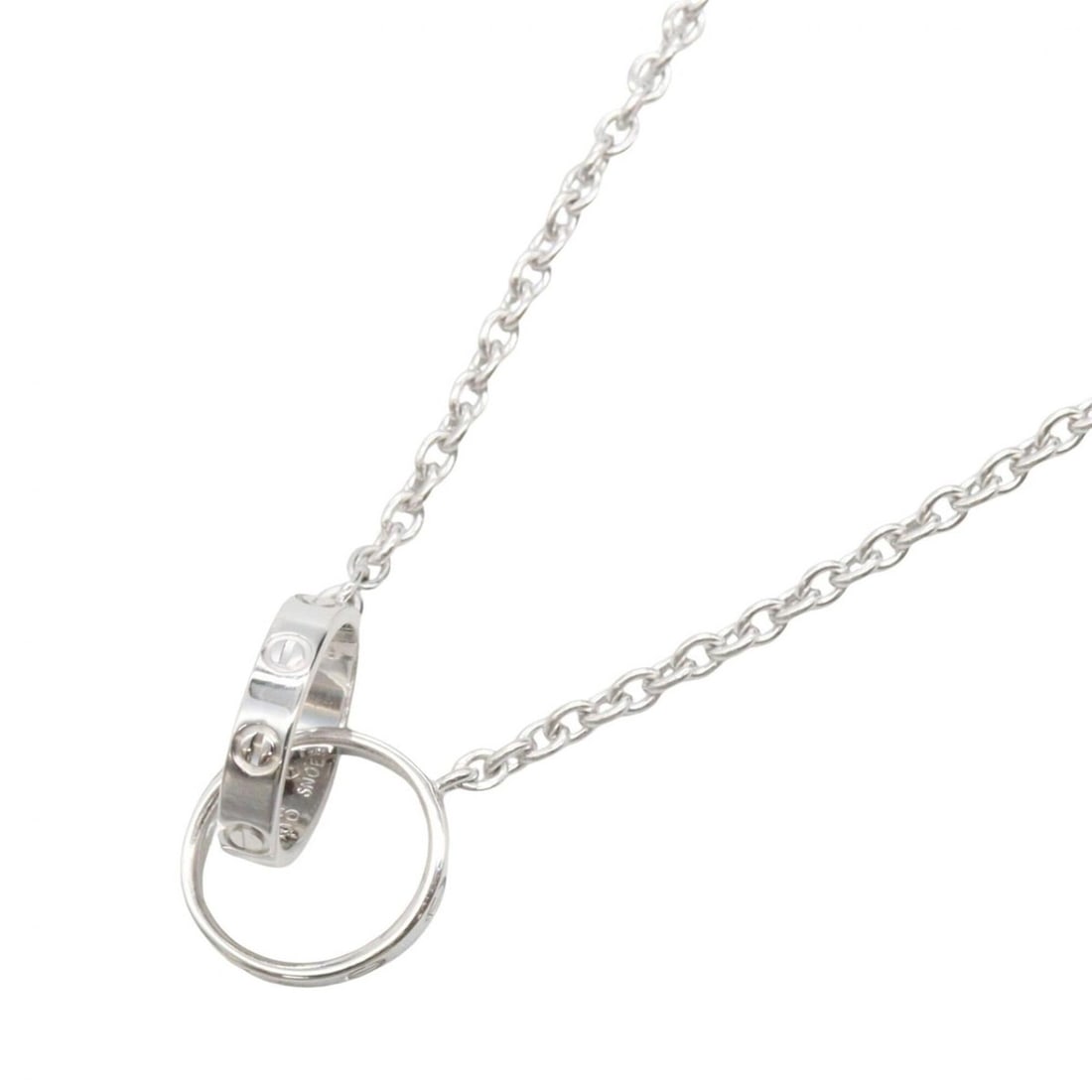 Cartier Baby Love Necklace, 18K White Gold (WG), Women's, Silver Tone, B7212500: --- Catalog ---Category: SizePendant Size: 2mm x 20mm / 0.07'' x 0.78''Neck Circumference: 44 cm / 17.32''Category: DesignColor: SilverGender: WomenMaterial: White gold (18K)Necklace Type: NecklaceCat