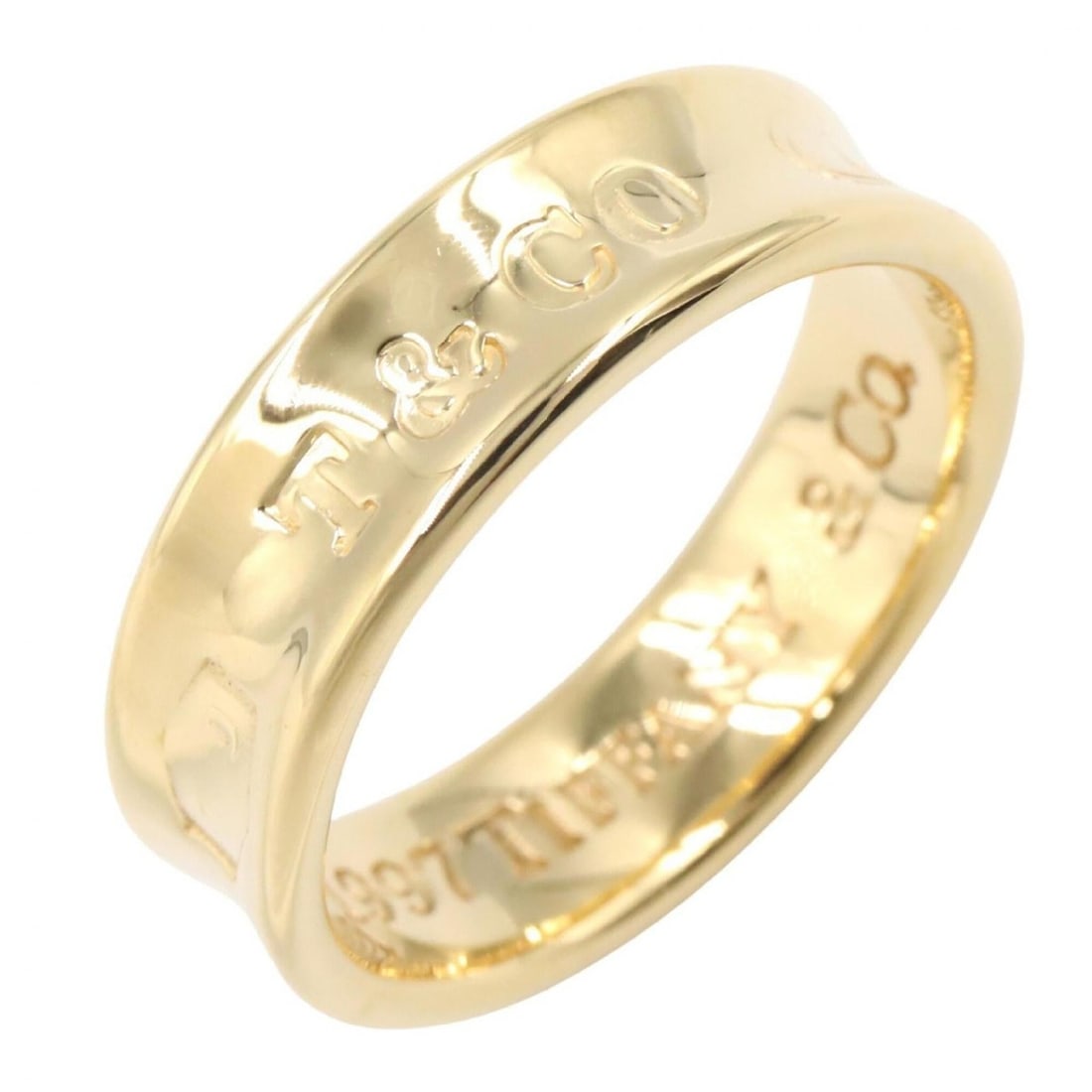 Tiffany & Co. 1837 Ring, 18K (Yellow Gold), Women's Jewelry, Gold Tone: --- Catalog ---Category: SizeWidth: 5.8mm / 0.23''Weight: 7.3g / 0.25oz.JP Size: 14US Size: 7Category: DesignType: Band ringGender: WomenMaterial: Yellow gold (18K)Category: GeneralLine: 1837Brand: Ti