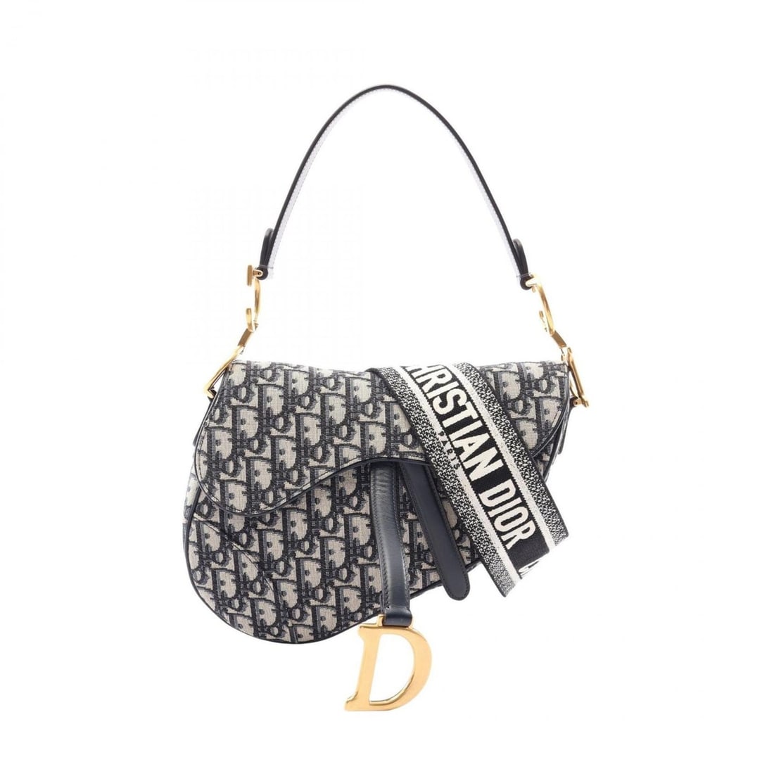 Christian Dior Dior Saddle Bag Oblique 2-Way Handbag, Canvas and Leather, Women's, Ivory/Navy: --- Catalog ---Category: SizeSize (HxWxD): 16cm x 24cm x 5cm / 6.29'' x 9.44'' x 1.96''Strap Length: 94cm / 37''Handle Length: 50cm / 19.68''Category: DesignType: Saddle bagColor: Ivory, NavyGender: W