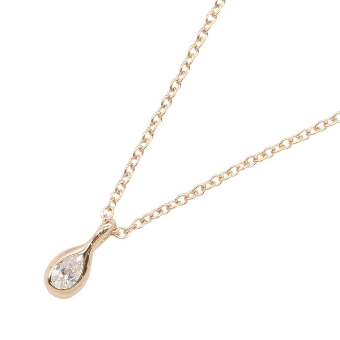 Tiffany & Co. Diamond Necklace, 18K Pink Gold (PG) Women's, Tone, Clear Tone: --- Catalog ---Category: SizeWeight: 2.1g / 0.07oz.Pendant Size: 8mm x 3mm / 0.31'' x 0.11''Neck Circumference: 40.5 cm / 15.94''Category: DesignColor: Clear, Pink goldStone: DiamondGender: WomenMater