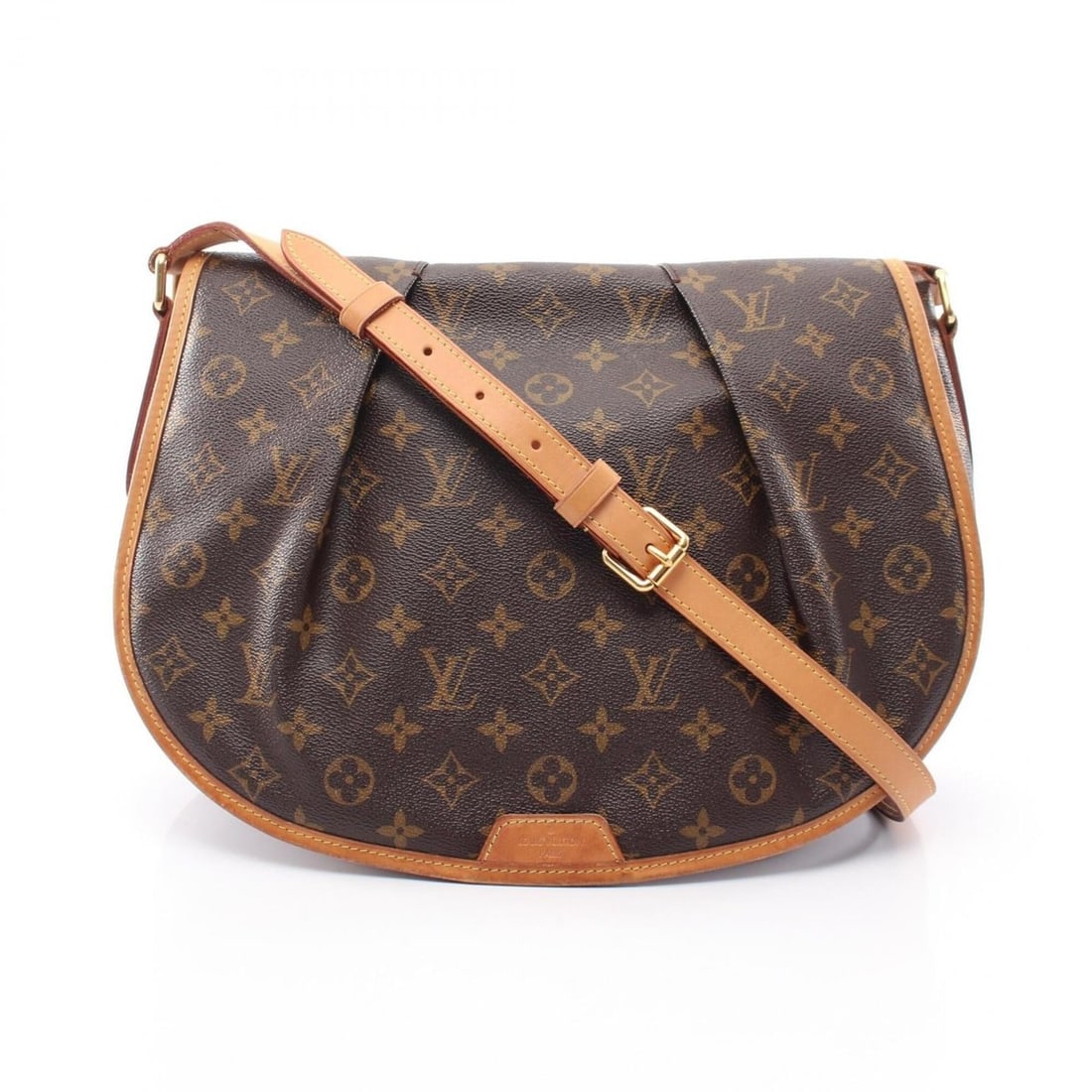 Louis Vuitton Menilmontant MM Monogram Shoulder Bag/Handbag, Coated Canvas and Leather, Women's,: --- Catalog ---Category: SizeSize (HxWxD): 27cm x 34cm x 10cm / 10.62'' x 13.38'' x 3.93''Category: DesignType: Handbag, Shoulder bagColor: BrownGender: WomenMaterial: Coated canvas , Leather Category