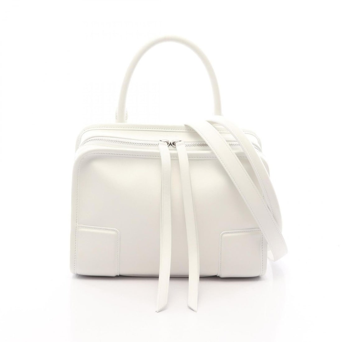 Loewe Amazona 180 Small 2-Way Handbag, Leather, Women's, White (A039AS0X01) (1 of 11)