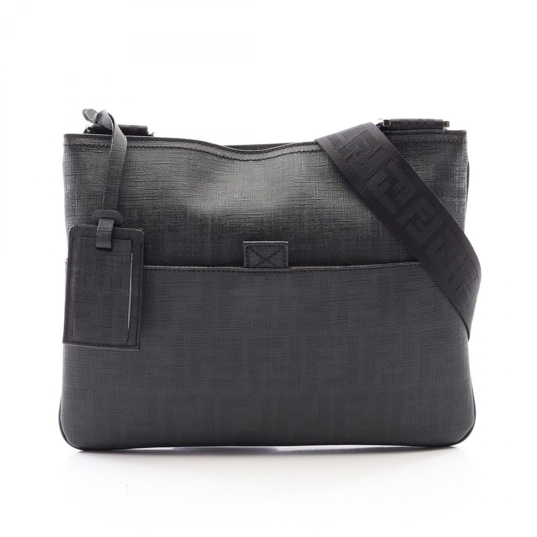 Fendi Zucca Shoulder Bag/Handbag, Coated Canvas, Men's/Women's, Black: --- Catalog ---Category: SizeSize (HxWxD): 24cm x 31cm x 1cm / 9.44'' x 12.2'' x 0.39''Strap Length: 77cm - 145cm / 30.31'' - 57.08''Category: DesignType: Handbag, Shoulder bagColor: BlackGender: Men,