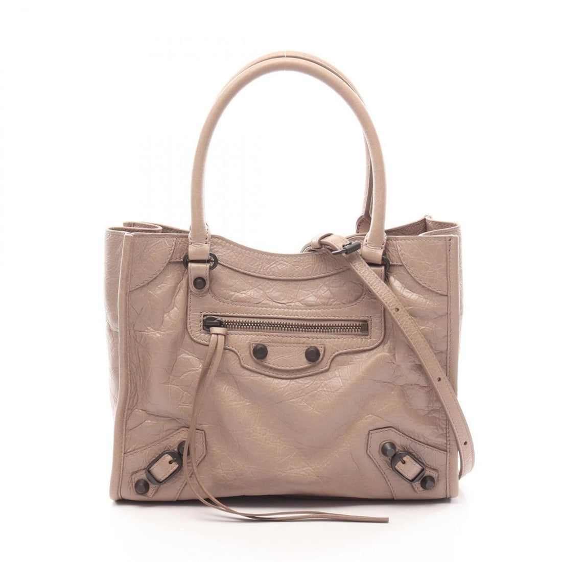 Balenciaga Le City Mini 2-Way Handbag, Leather, Women's, Beige, 852608