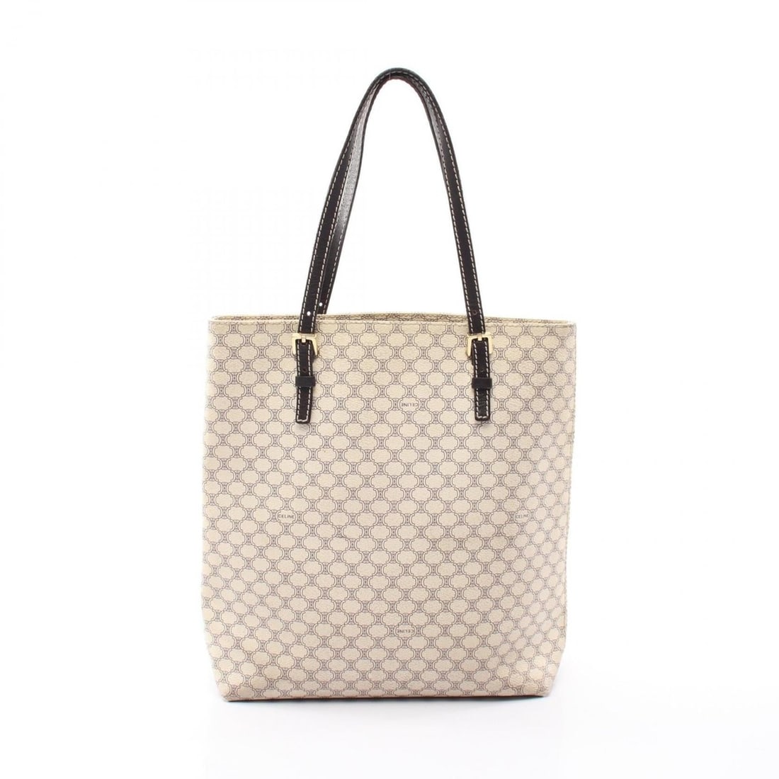 Celine Macadam Tote Bag Handbag, Coated Canvas Leather, Women's, White/Black: --- Catalog ---Category: SizeSize (HxWxD): 29cm x 25cm x 8cm / 11.41'' x 9.84'' x 3.14''Category: DesignType: Handbag, Tote bagColor: Black, WhiteGender: WomenMaterial: Coated canvas , Leather Categor