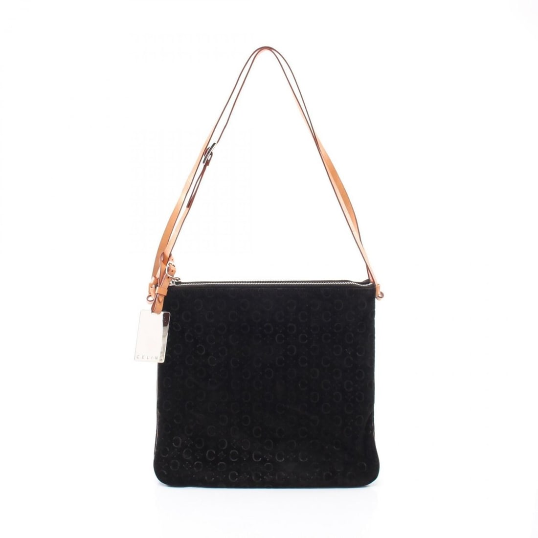Celine C Macadam Twin Shoulder Bag/Handbag, Suede Leather, Women's, Black/Beige: --- Catalog ---Category: SizeSize (HxWxD): 28.5cm x 30cm x 1cm / 11.22'' x 11.81'' x 0.39''Category: DesignType: Handbag, Shoulder bagColor: Beige, BlackGender: WomenMaterial: Suede , Leather Category