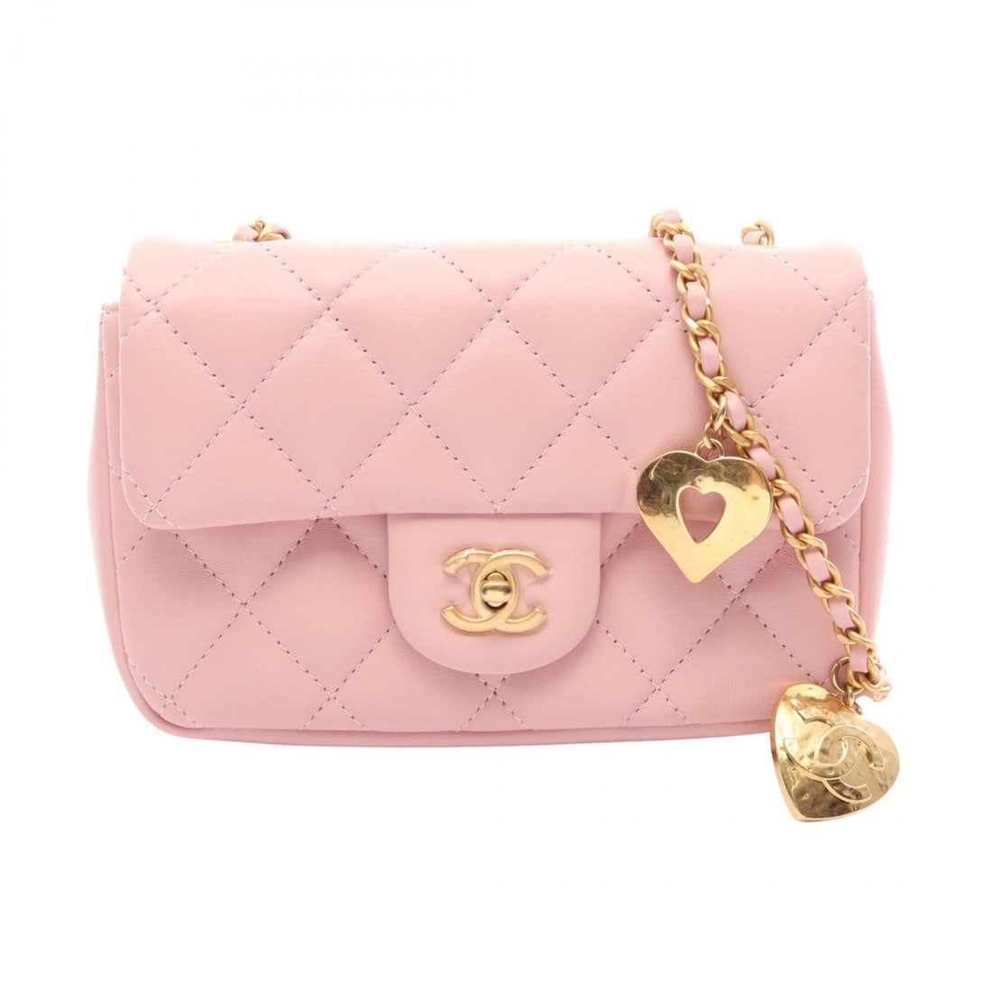 Chanel Mini Matelassé Shoulder Bag/Handbag, Lambskin Leather, Women's, Pink (AS3456): --- Catalog ---Category: SizeSize (HxWxD): 13cm x 18cm x 6cm / 5.11'' x 7.08'' x 2.36''Category: DesignType: Handbag, Shoulder bagColor: PinkGender: WomenMaterial: Leather Hardware Color: GoldLeather/