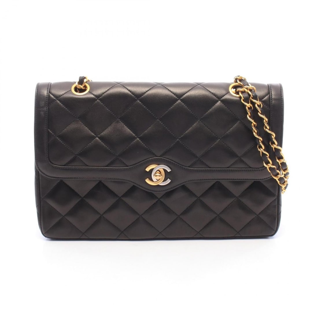 Chanel Matelassé Paris Limited Edition Double Flap Combination Hardware Shoulder Bag Handbag: --- Catalog ---Category: SizeSize (HxWxD): 17cm x 27.5cm x 6.5cm / 6.69'' x 10.82'' x 2.55''Category: DesignType: Handbag, Shoulder bagColor: BlackGender: WomenMaterial: Leather Leather/Fur Type: Lamb
