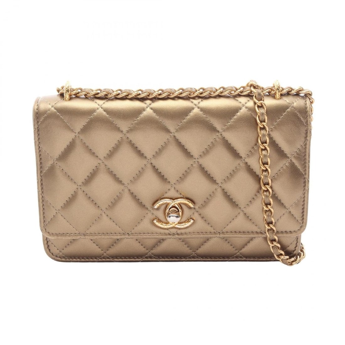 Chanel Matelassé Shoulder Bag/Handbag, Lambskin Leather, Women's, Gold Tone, AP3102 (1 of 14)