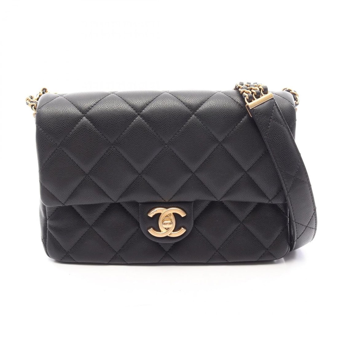 Chanel Matelassé Shoulder Bag/Handbag, Caviar Leather (Grained Calfskin), Women's, Black, AS4594B: --- Catalog ---Category: SizeSize (HxWxD): 15.5cm x 22.5cm x 5.5cm / 6.1'' x 8.85'' x 2.16''Category: DesignType: Handbag, Shoulder bagColor: BlackGender: WomenMaterial: Grained Calfskin Hardware Colo