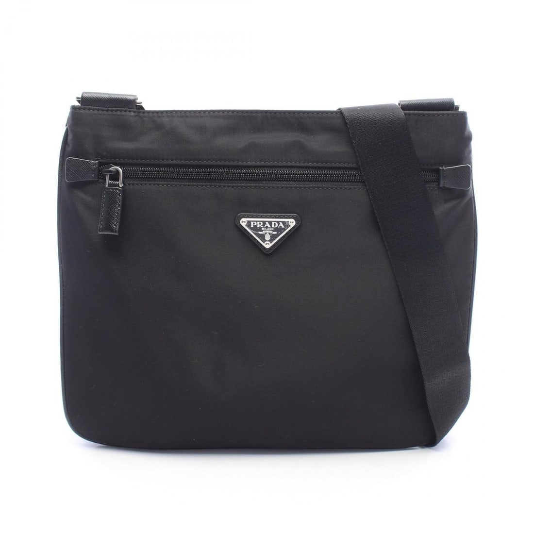 Prada Triangle Logo Shoulder Bag/Handbag, Nylon and Leather, Women's, Black: --- Catalog ---Category: SizeSize (HxWxD): 27cm x 30.5cm x 9cm / 10.62'' x 12'' x 3.54''Strap Length: 75cm - 137cm / 29.52'' - 53.93''Category: DesignType: Shoulder bagColor: BlackGender: WomenMateria