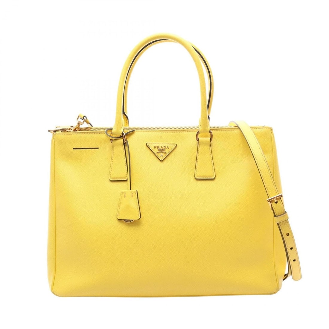 Prada SAFFIANO LUX 2-Way Tote Bag/Handbag, Saffiano Leather, Women's, Yellow (B1786T): --- Catalog ---Category: SizeSize (HxWxD): 27cm x 35cm x 17cm / 10.62'' x 13.77'' x 6.69''Strap Length: 110cm - 120cm / 43.3'' - 47.24''Handle Length: 41cm / 16.14''Category: DesignType: Handbag, Tote