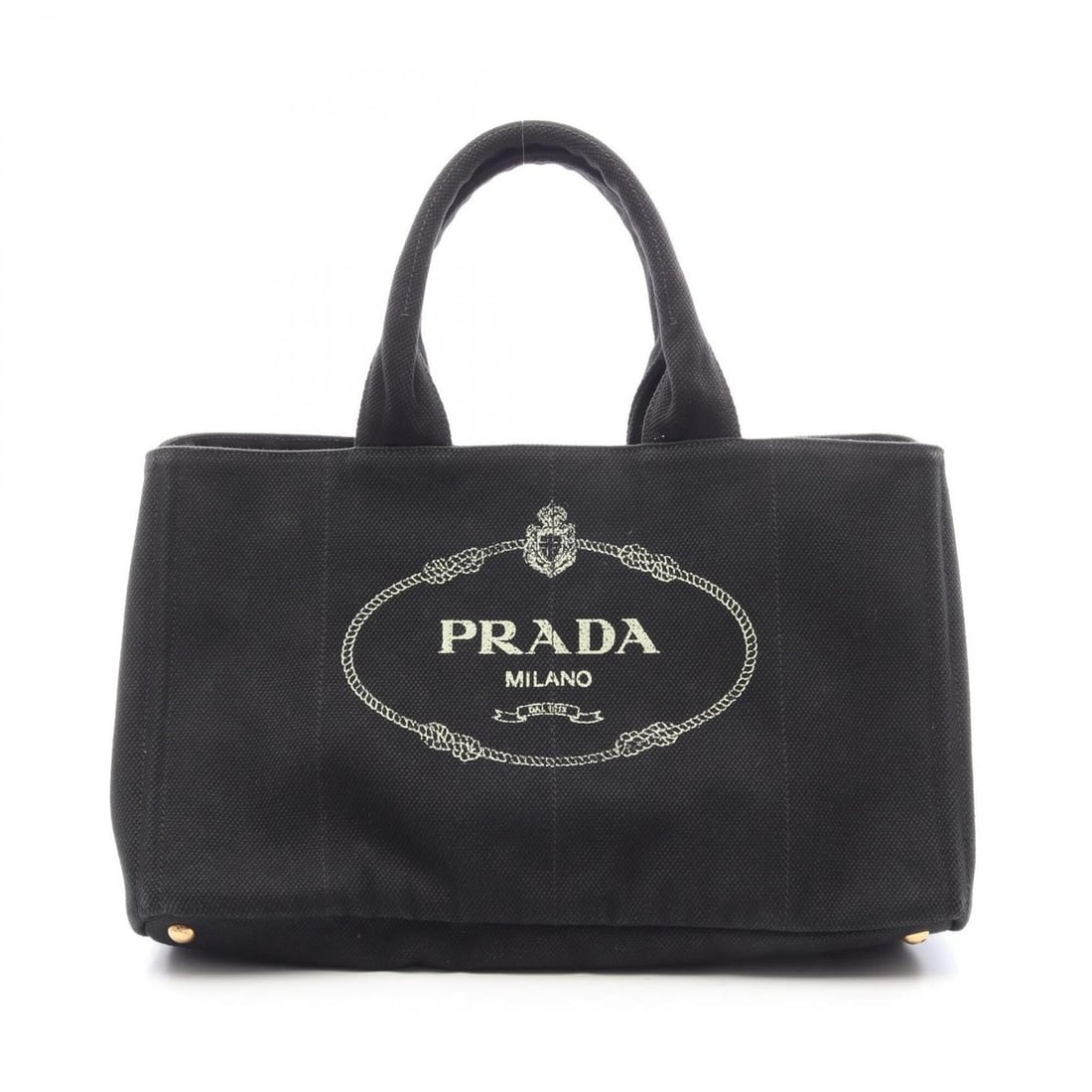Prada DENIM CANAPA Tote Bag Handbag, Canvas, Women's, Black (1 of 13)