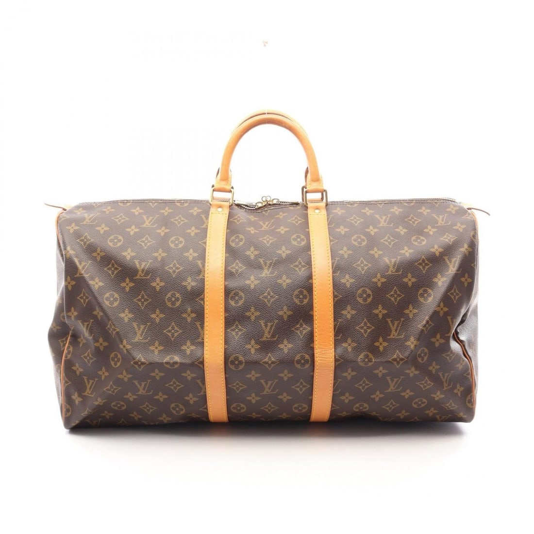 Louis Vuitton Keepall 55 Monogram Boston Bag Handbag, Coated Canvas Leather, Men's/Women's, Brown,: --- Catalog ---Category: SizeSize (HxWxD): 30cm x 56cm x 25cm / 11.81'' x 22.04'' x 9.84''Category: DesignType: Boston bag, HandbagColor: Brown, MonogramGender: Men,WomenMaterial: Monogram , Leather C