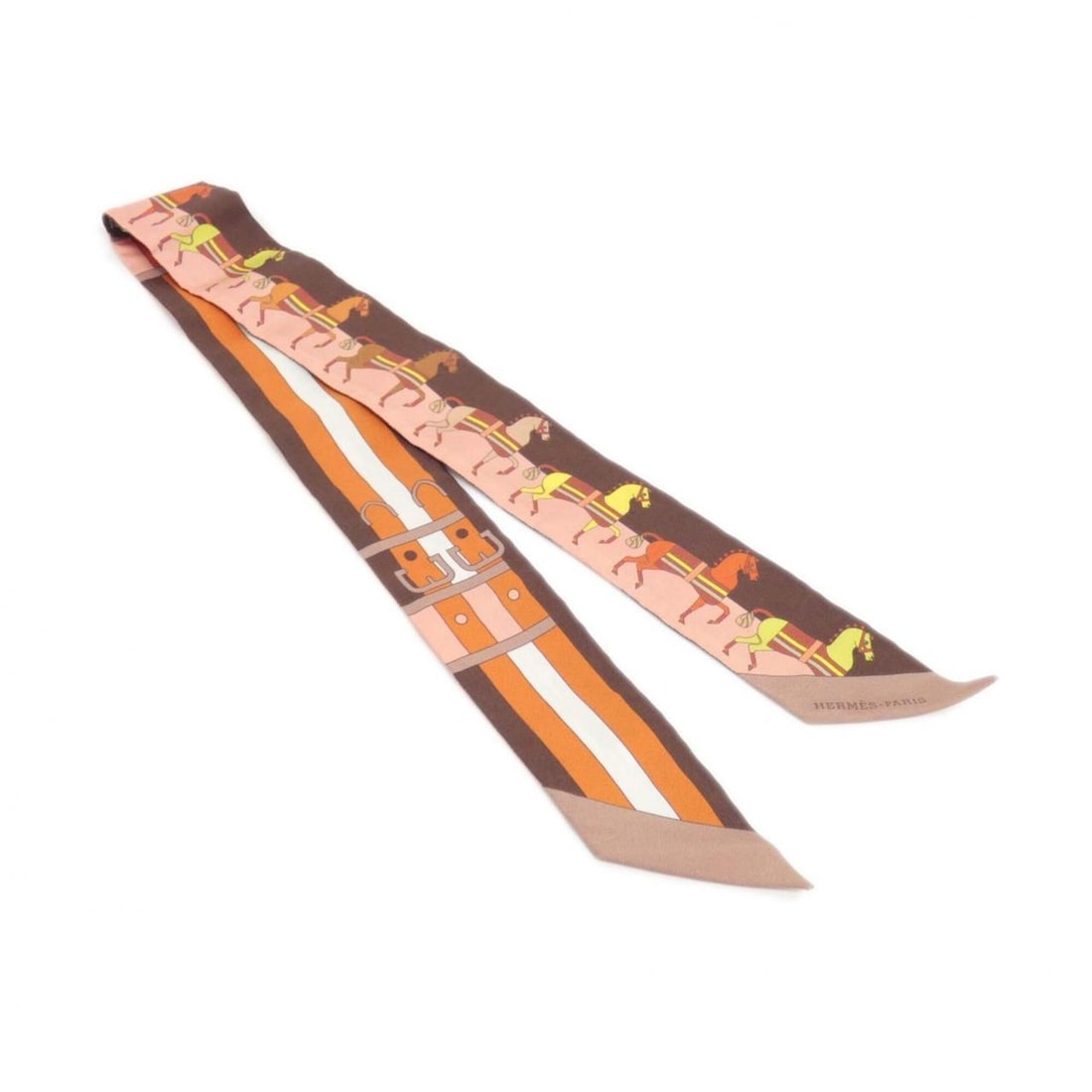 Hermes ROCABAR Twilly 062708S Scarf Muffler: --- Catalog ---Category: SizeSize (LxW): 86cm x 5cm / 33.85'' x 1.96''Category: DesignType: ScarfColor: OrangeGender: WomenMaterial: Silk Category: GeneralMPN: 062708SBrand: Hermes--- Item List ---Sec