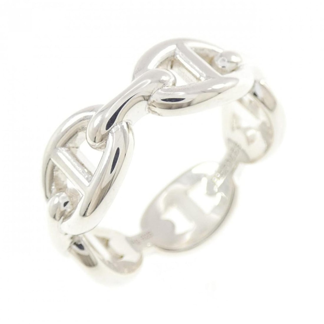 Hermes Hermès Chaine d'Ancre Enchainée Ring: --- Catalog ---Category: SizeUS Size: 9.5Brand Size: 59Category: DesignType: Band ringGender: Women,MenMaterial: Silver 925Category: GeneralMPN: H109507BBrand: Hermes--- Item List ---Section: Conditio